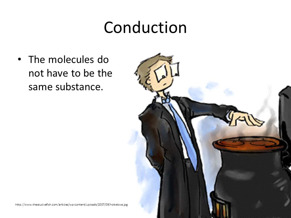 Conduction The molecules do not have to be the same substance.