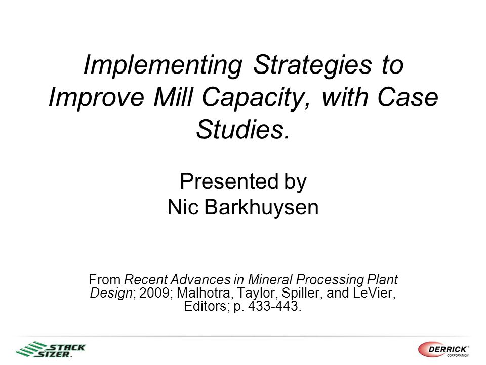 Recent Advances in Mineral Processing Plant Design