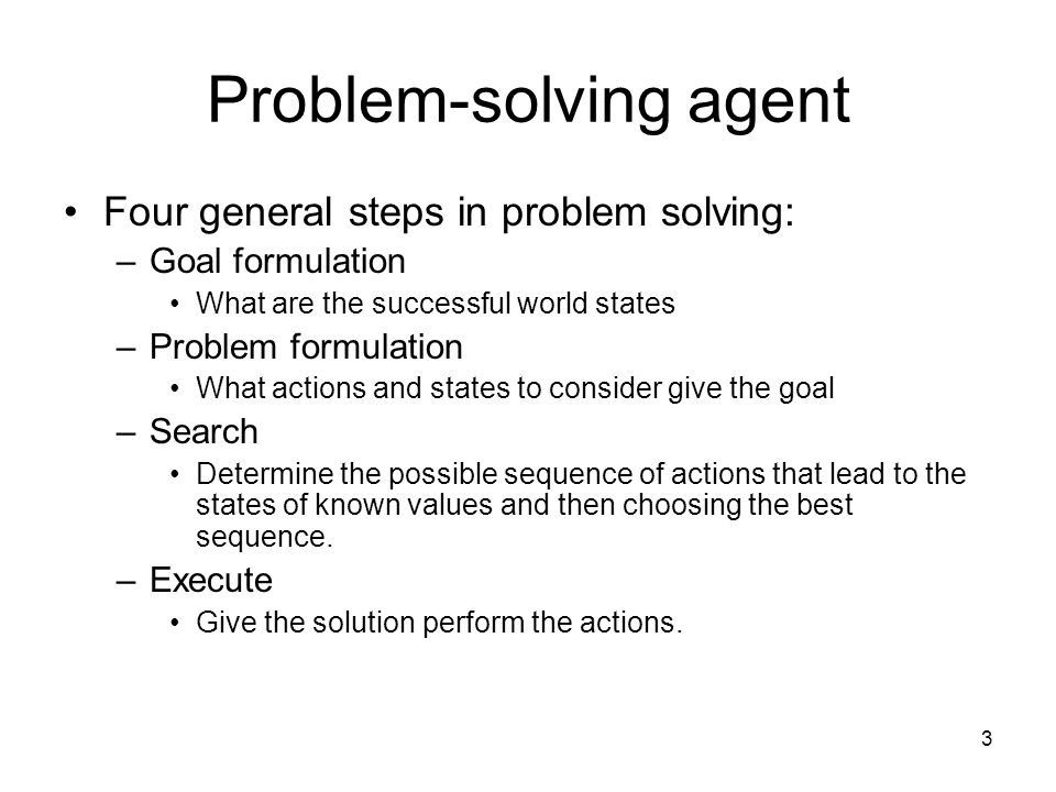 Ai I Problem Solving And Search 2 Outline Problem Solving Agents A Kind Of Goal Based Agent Problem Types Single State Fully Observable Search Ppt Download