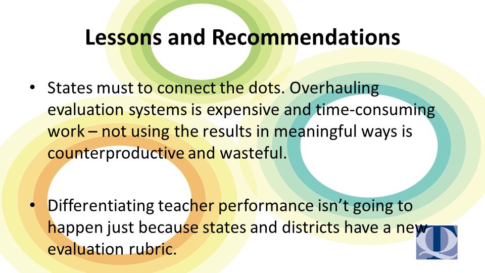 Lessons and Recommendations States must to connect the dots.