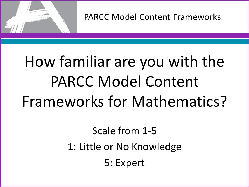 How familiar are you with the PARCC Model Content Frameworks for Mathematics.