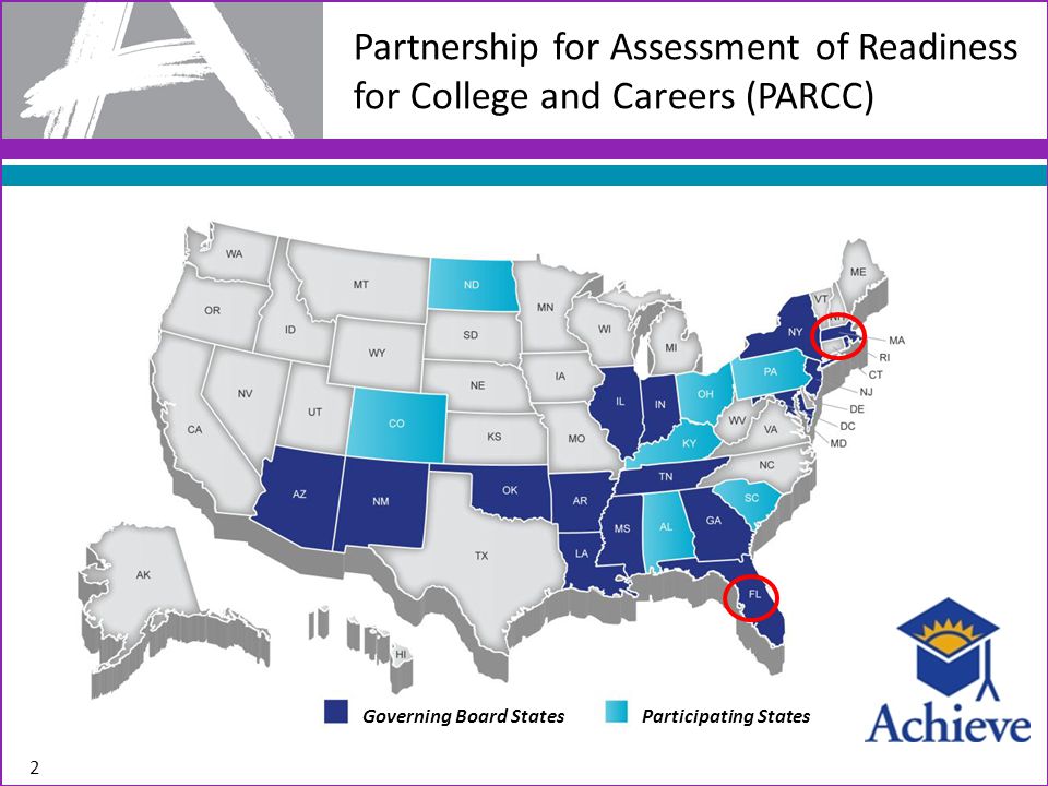 Governing Board States Participating States Partnership for Assessment of Readiness for College and Careers (PARCC) 2