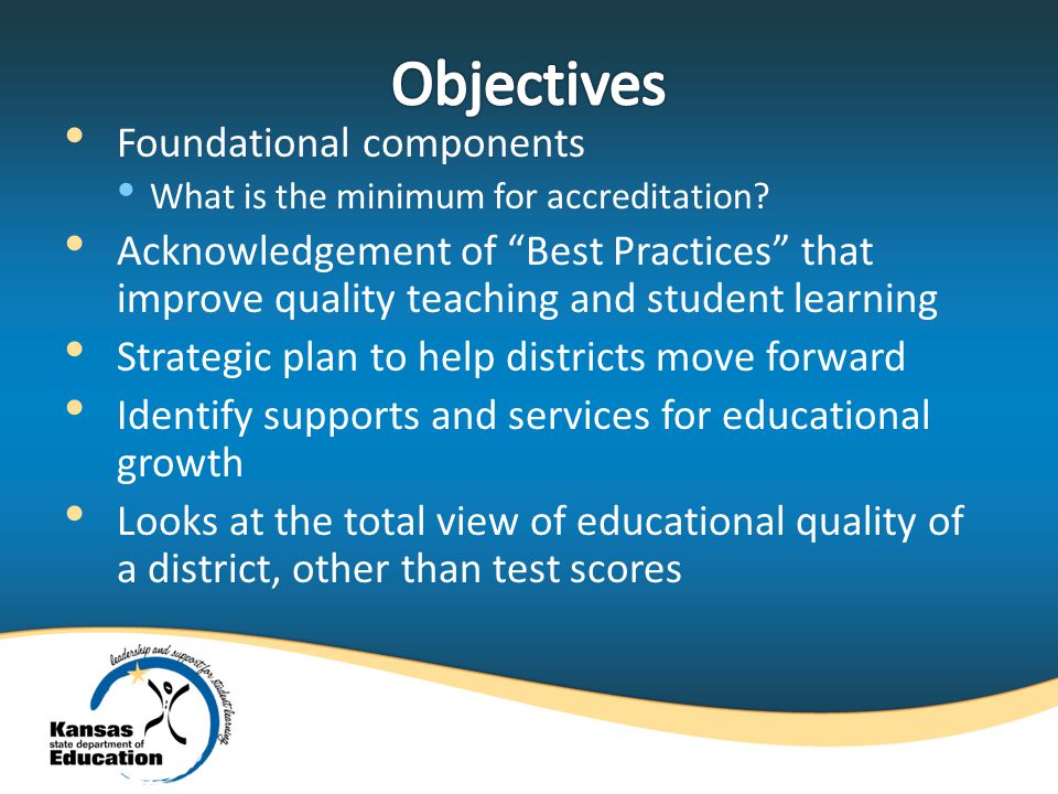 Foundational components What is the minimum for accreditation.
