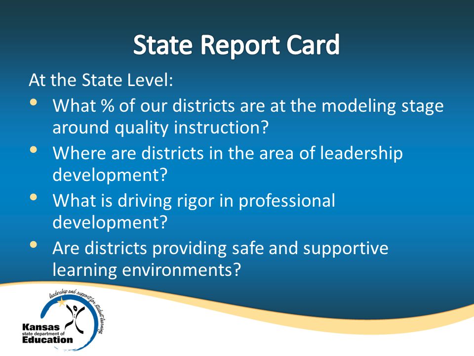 At the State Level: What % of our districts are at the modeling stage around quality instruction.
