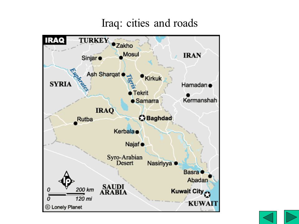 Iraq: cities and roads