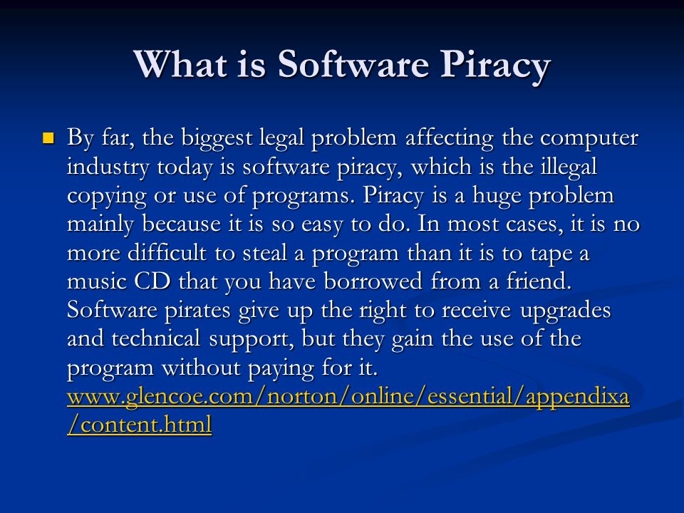 Реферат: Software Piracy Essay Research Paper Software Piracy