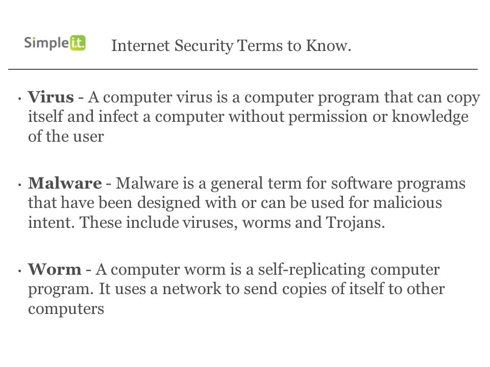Internet Security Terms to Know.