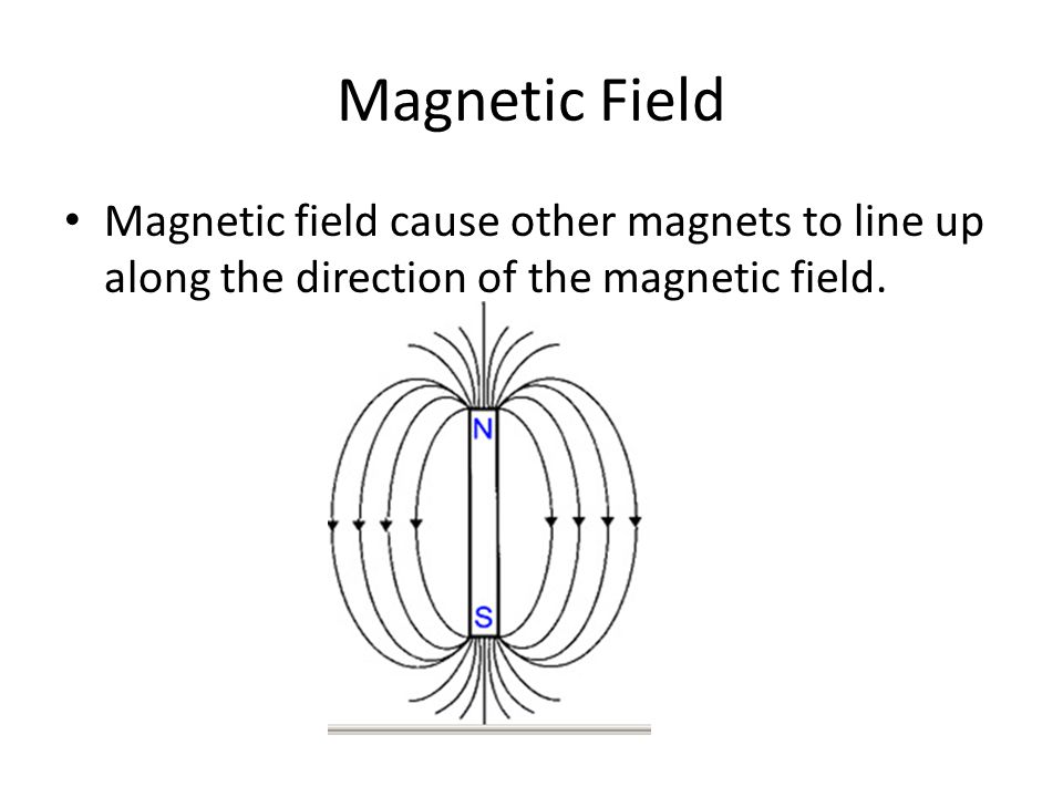 Magnetic Field Magnetic field cause other magnets to line up along the direction of the magnetic field.