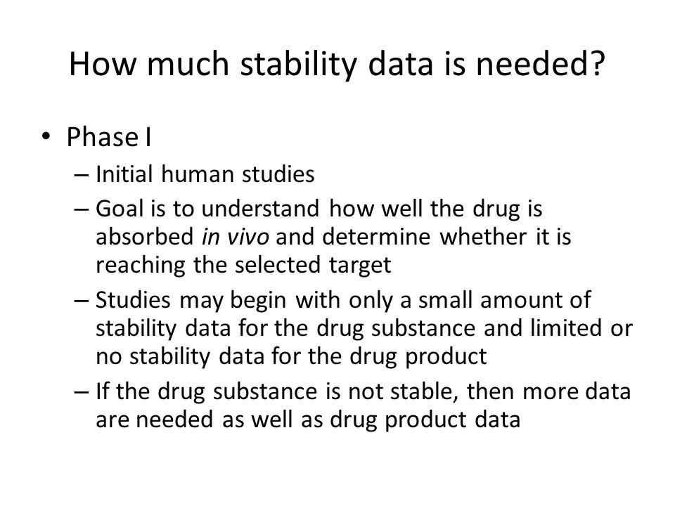 How much stability data is needed.