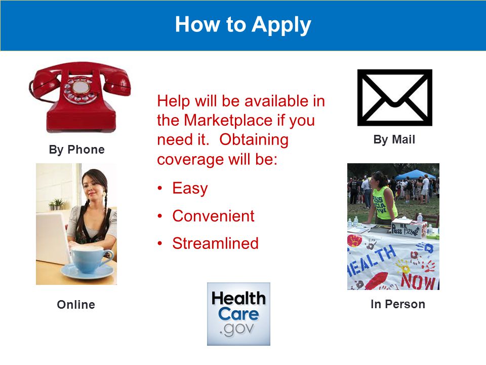 Online By Phone By Mail In Person Help will be available in the Marketplace if you need it.