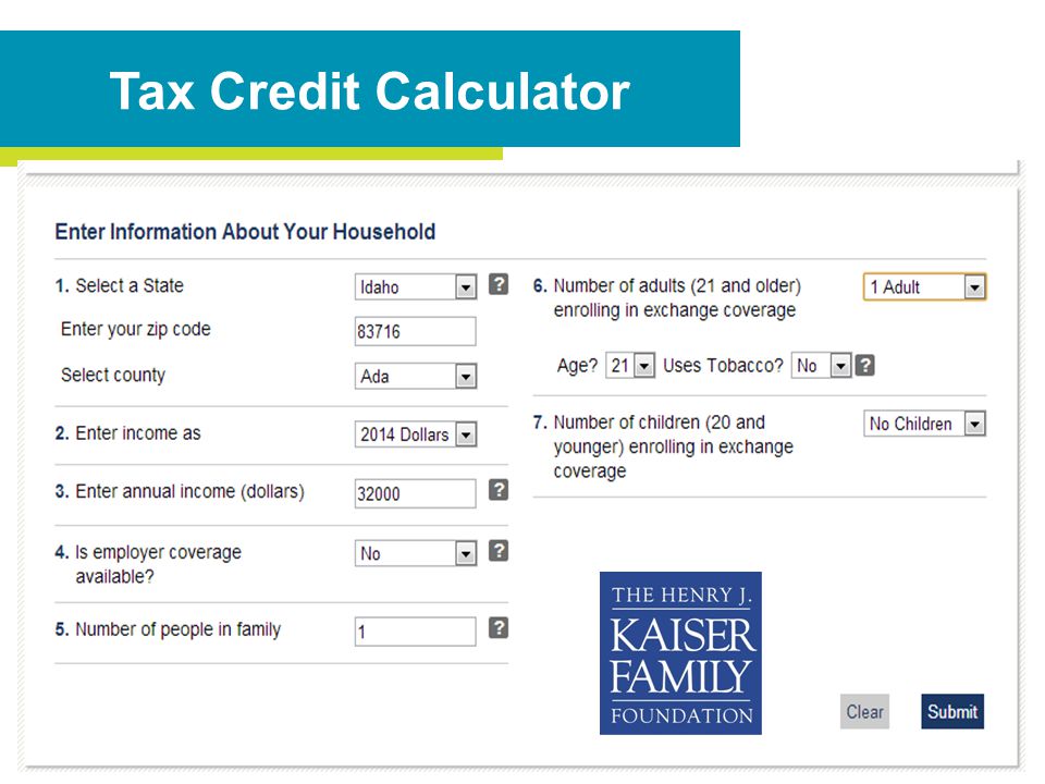 Tax Credit Calculator