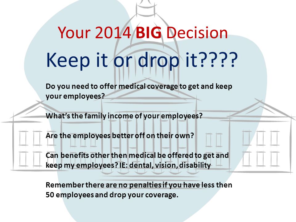 Your 2014 BIG Decision Keep it or drop it .