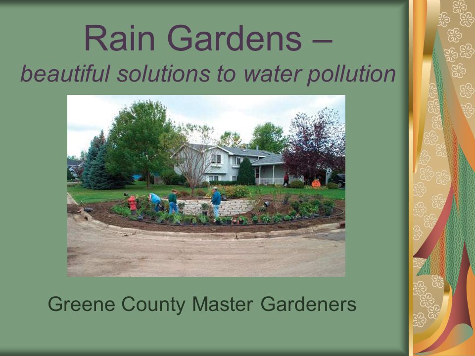 Rain Gardens – beautiful solutions to water pollution Greene County Master Gardeners