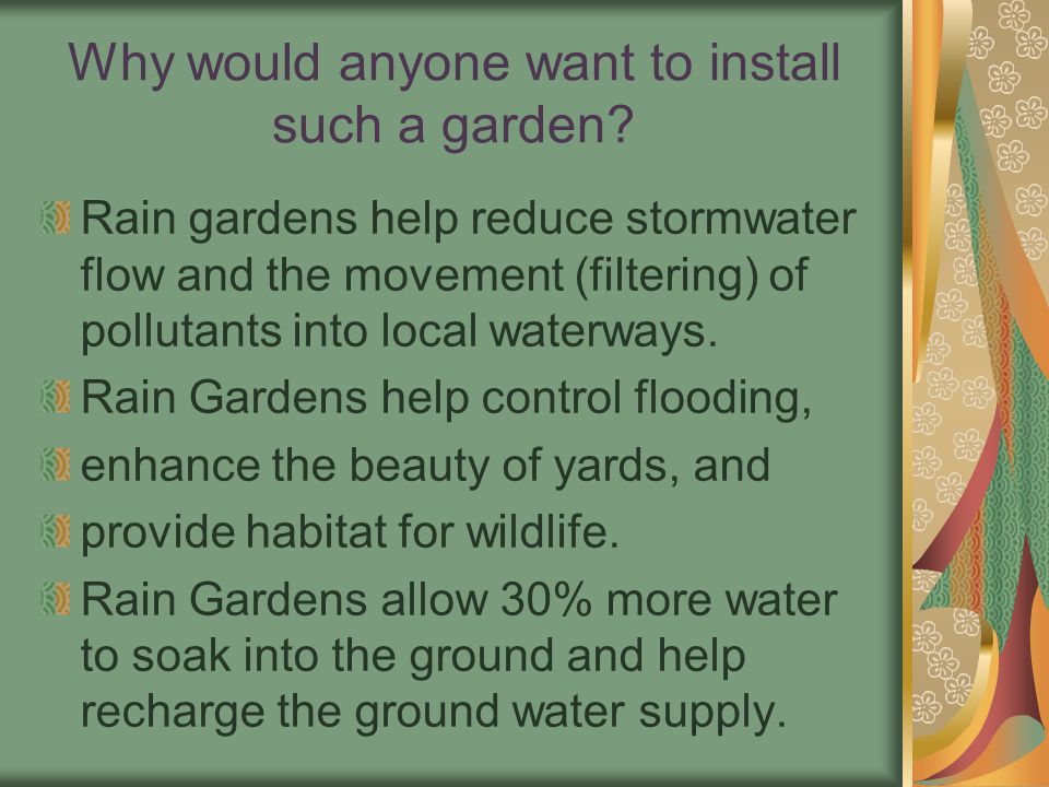 Why would anyone want to install such a garden.