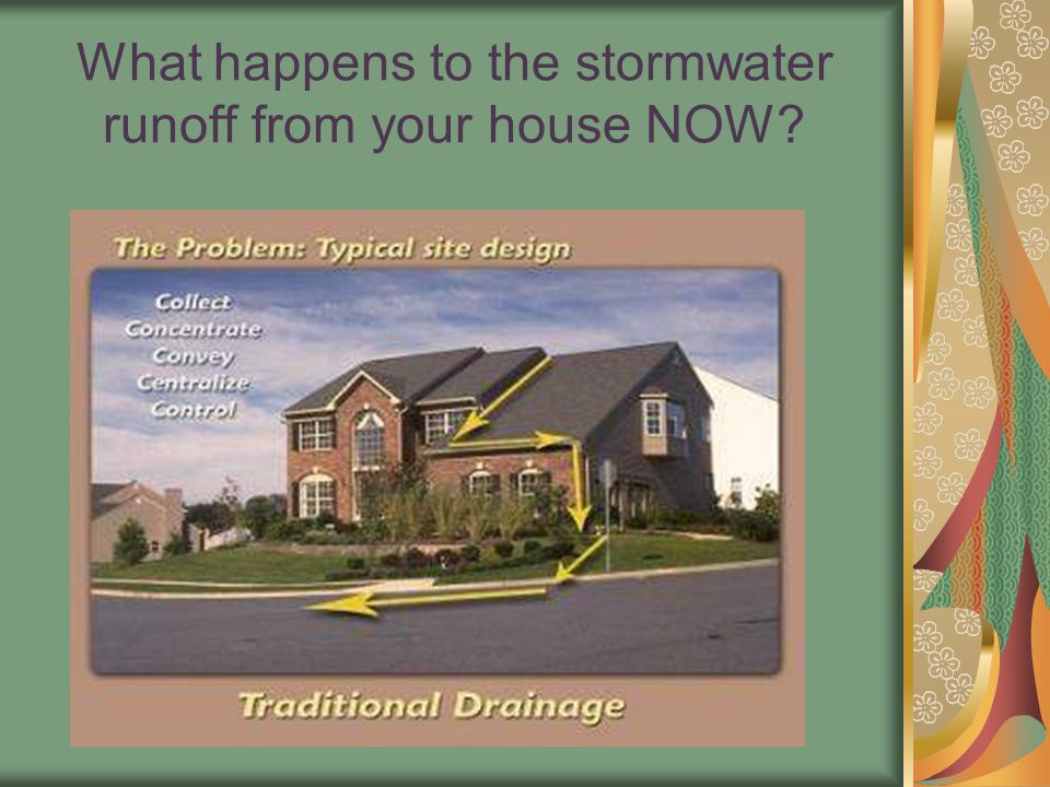 What happens to the stormwater runoff from your house NOW