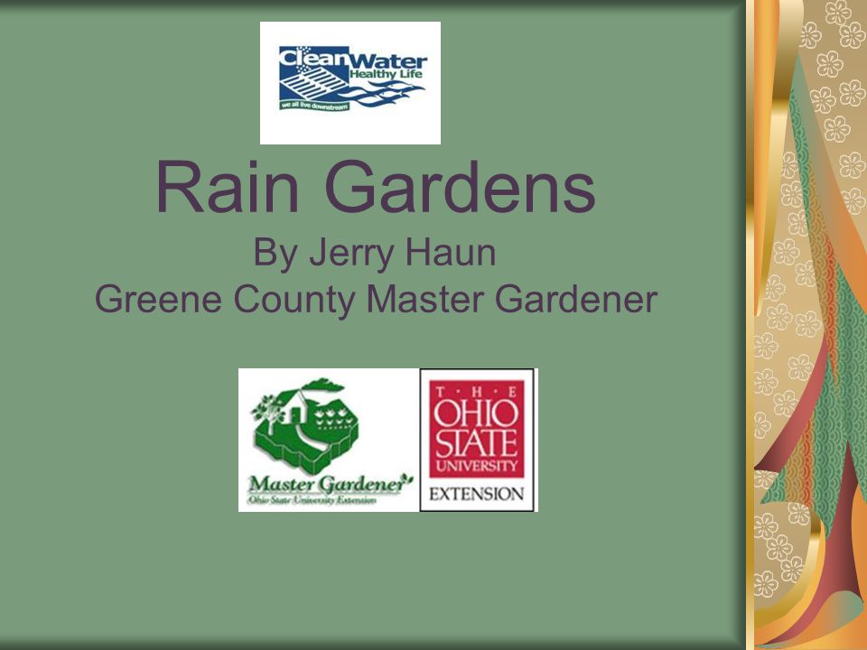 Rain Gardens By Jerry Haun Greene County Master Gardener