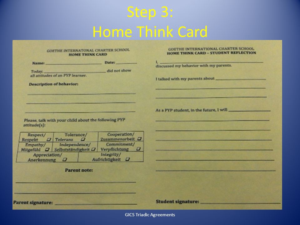 Step 3: Home Think Card GICS Triadic Agreements