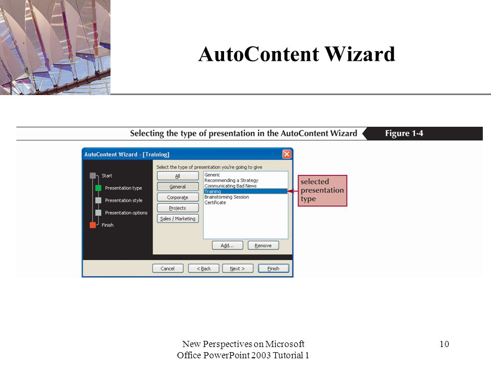 XP New Perspectives on Microsoft Office PowerPoint 2003 Tutorial 1 10 AutoContent Wizard