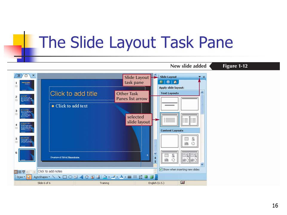 16 The Slide Layout Task Pane