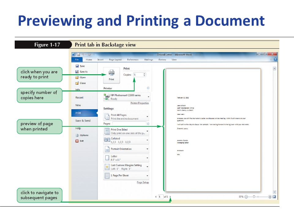 XP Previewing and Printing a Document