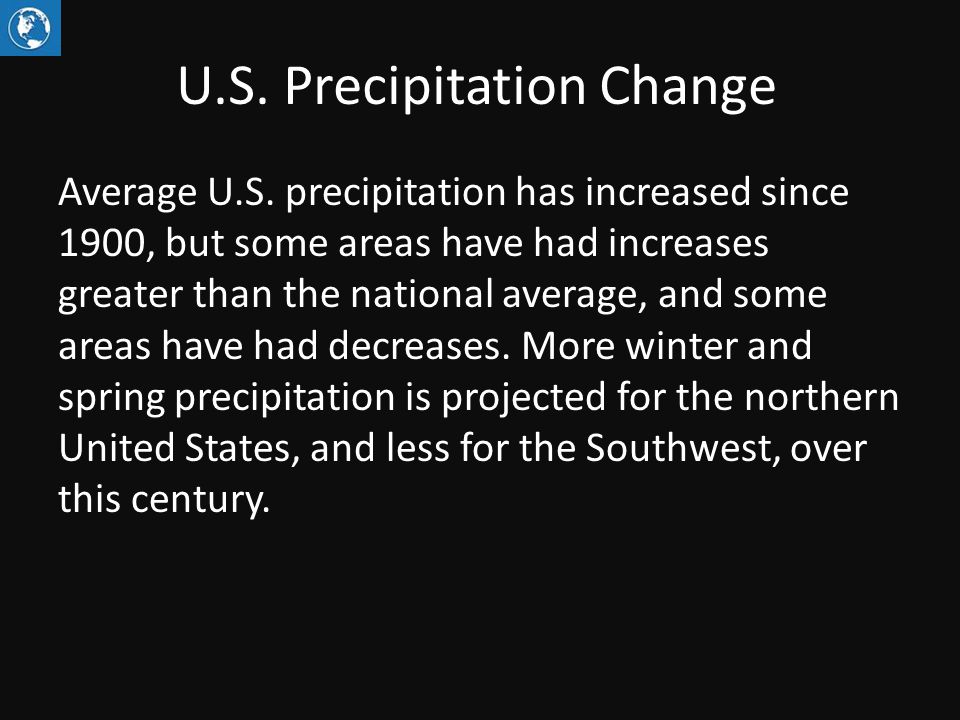 U.S. Precipitation Change Average U.S.