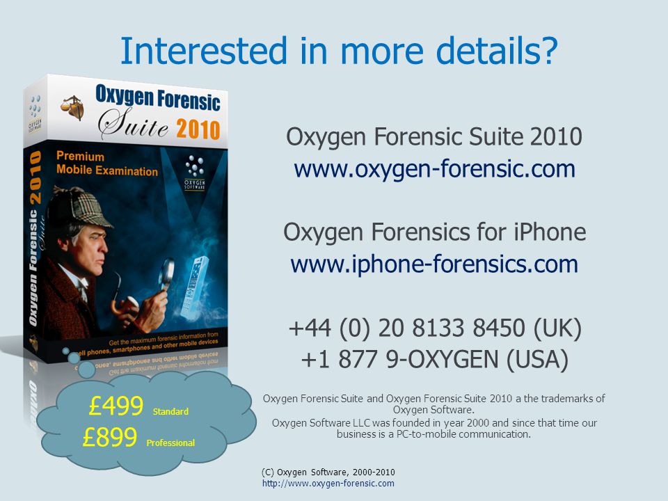 oxygen forensic suite 2013 standard