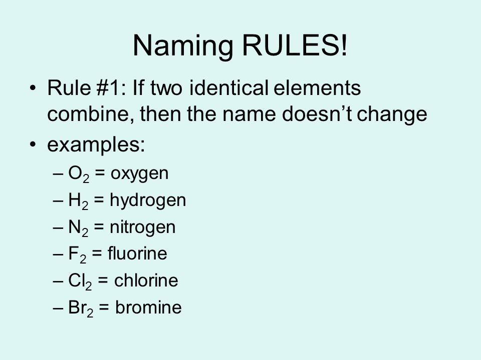 Naming RULES.