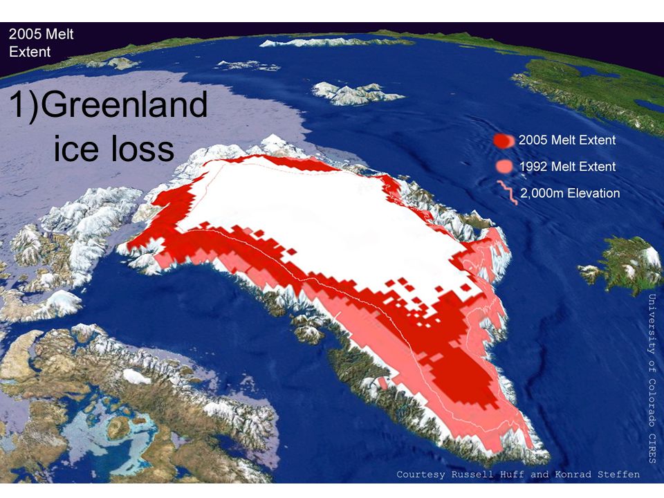 1)Greenland ice loss