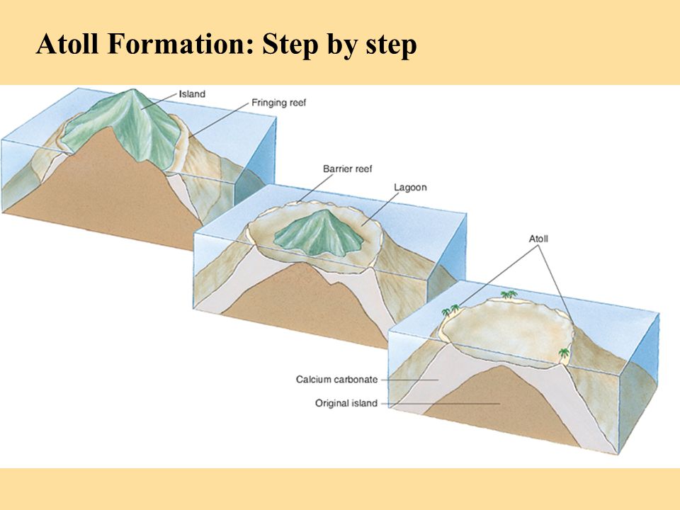 Atoll Formation: Step by step