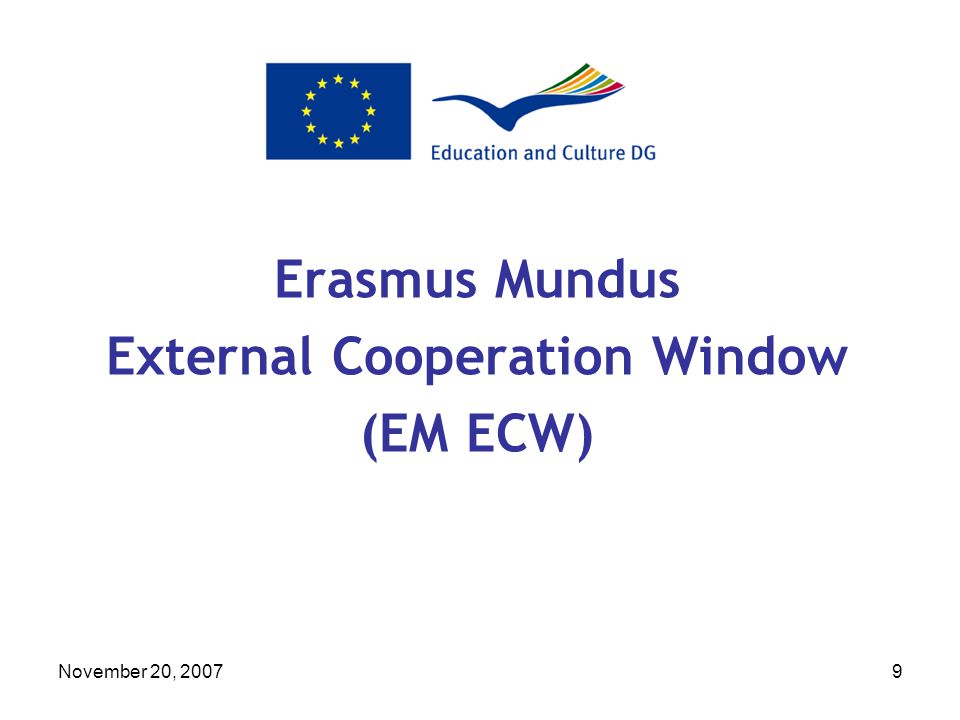 November 20, Erasmus Mundus External Cooperation Window (EM ECW)