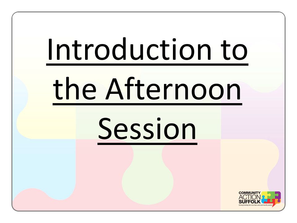 Introduction to the Afternoon Session