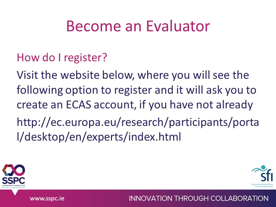 Become an Evaluator How do I register.
