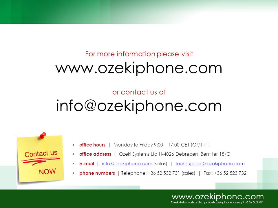 Ozeki Informatics Ltd.