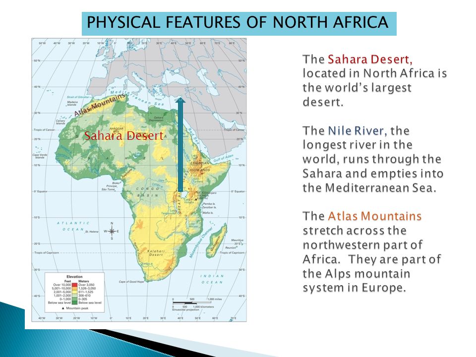 Sahara Desert Atlas Mountains PHYSICAL FEATURES OF NORTH AFRICA