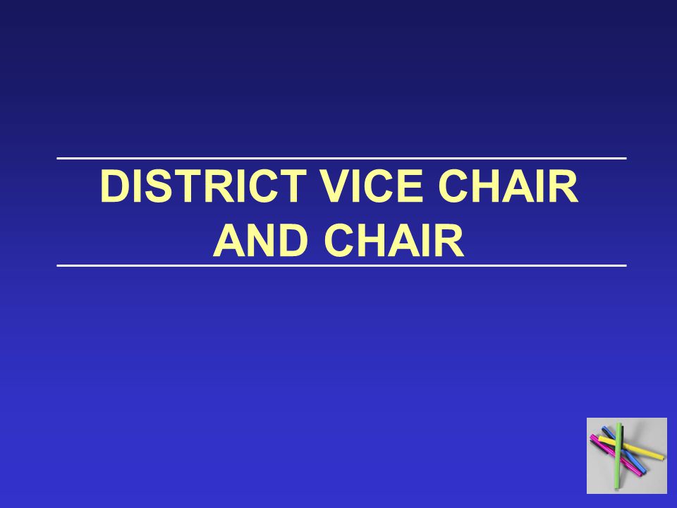 DISTRICT VICE CHAIR AND CHAIR