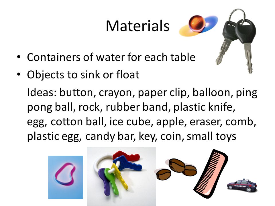 Sink Or Float Making And Testing Predictions Which Objects