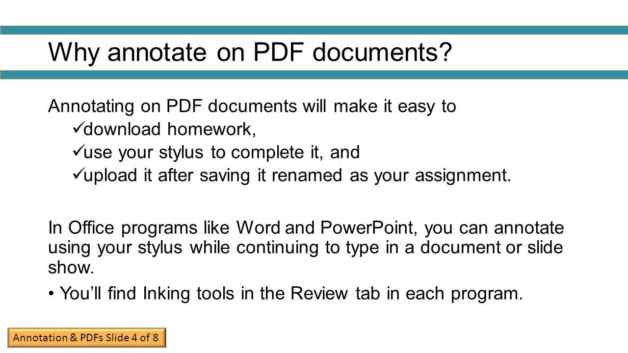 Why annotate on PDF documents.