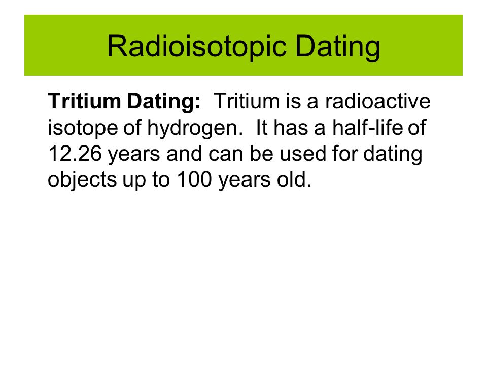 Tritium dating definition