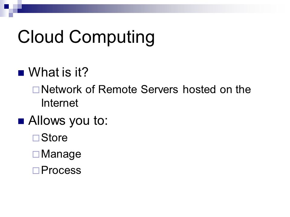 Cloud Computing What is it.