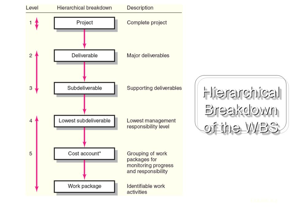 Hierarchical Breakdown of the WBS FIGURE 4.3