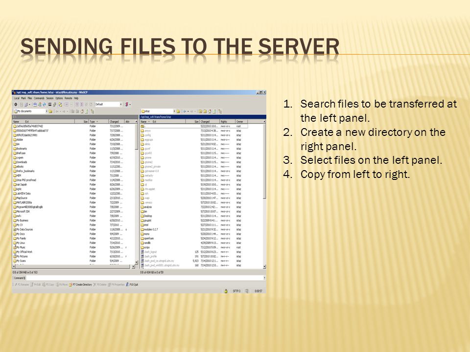 1.Search files to be transferred at the left panel.