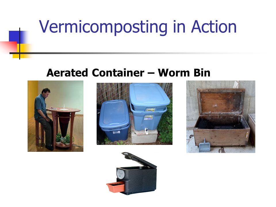 Vermicomposting in Action Aerated Container – Worm Bin