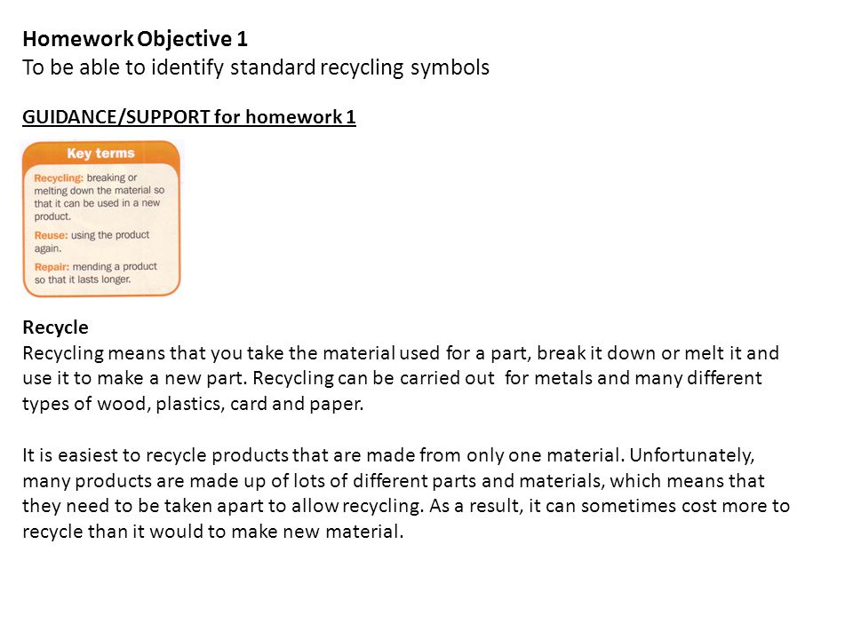 Year 7 ILA Homework Properties of Materials and Recycling. - ppt download