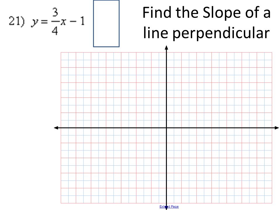 Find the Slope of a line perpendicular