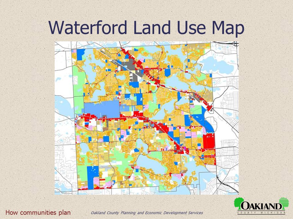 Oakland County Planning and Economic Development Services Waterford Land Use Map How communities plan