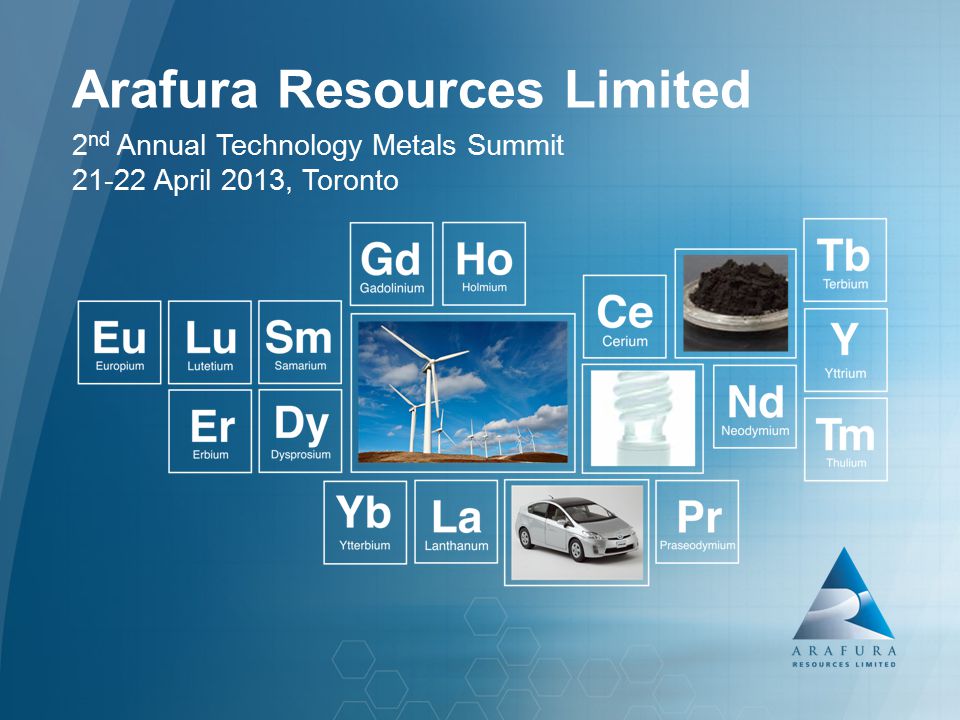 Technology metals. Arafura resources.