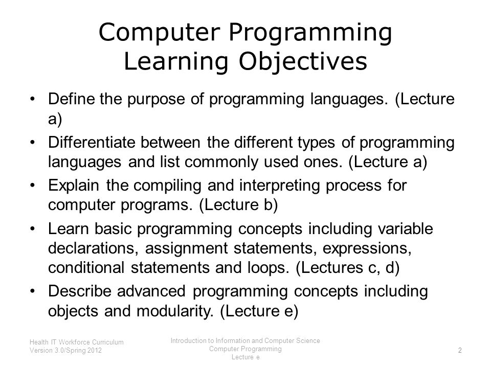 Introduction to Information and Computer Science Computer Programming  Lecture e This material (Comp4_Unit5e) was developed by Oregon Health and  Science. - ppt download