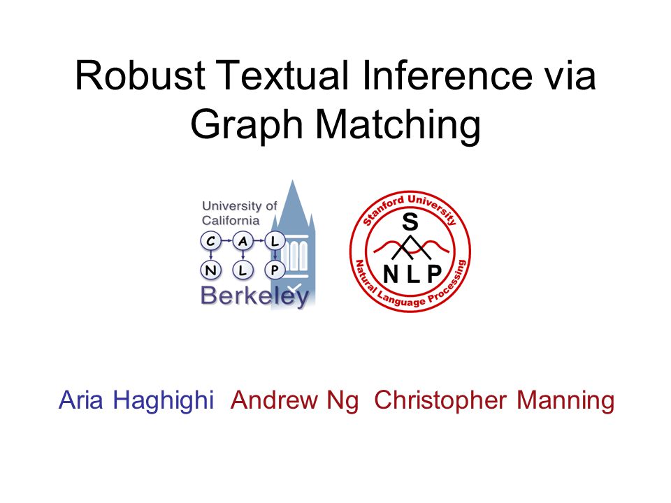 Robust Textual Inference via Graph Matching Aria Haghighi Andrew Ng Christopher Manning