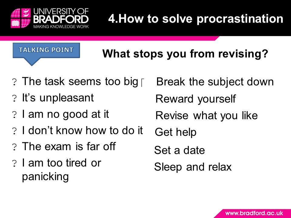 What stops you from revising.