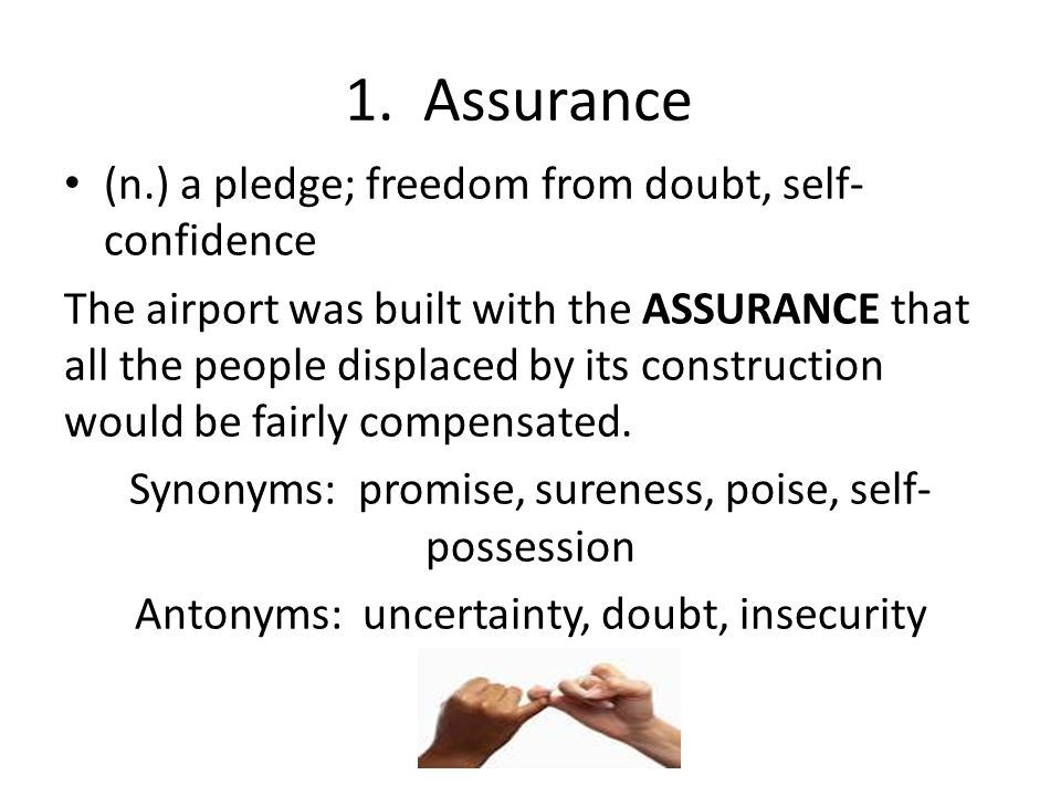 Assurance synonym